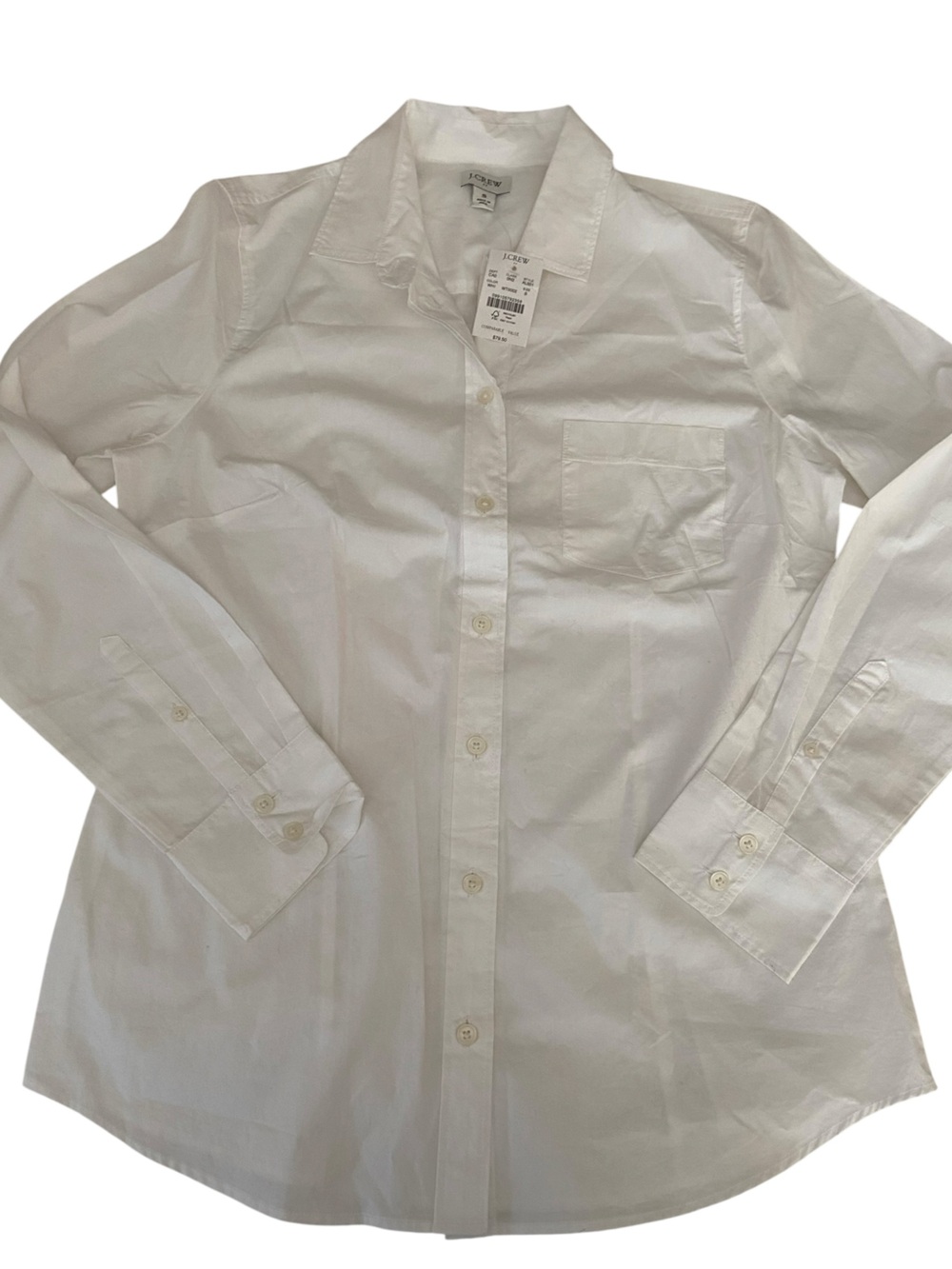NWT J CREW WHITE BUTTON DOWN SHIRT SIZE SMALL